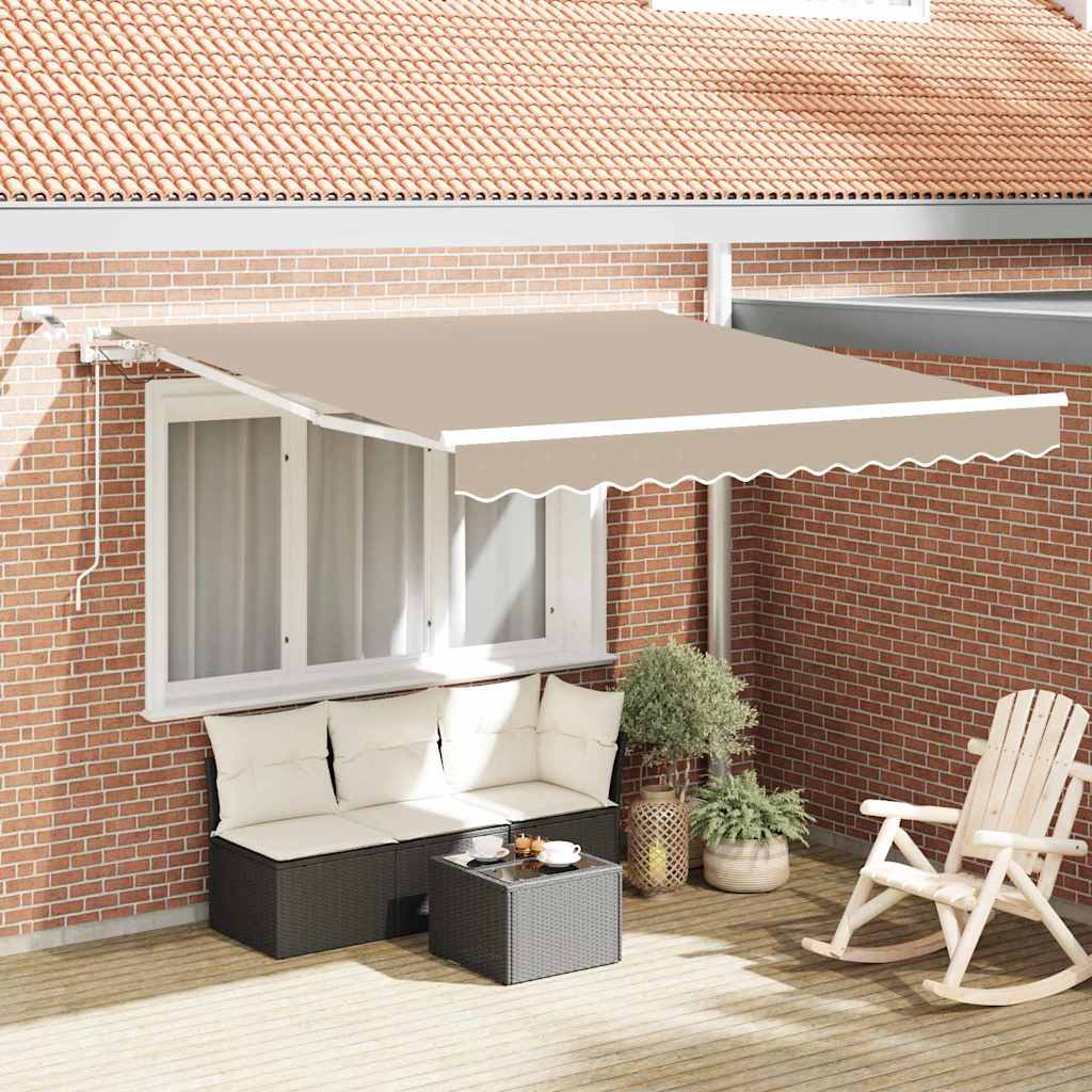 Skrovita tenda S LED lampica Bež 350 x 250 cm Poliester i metal