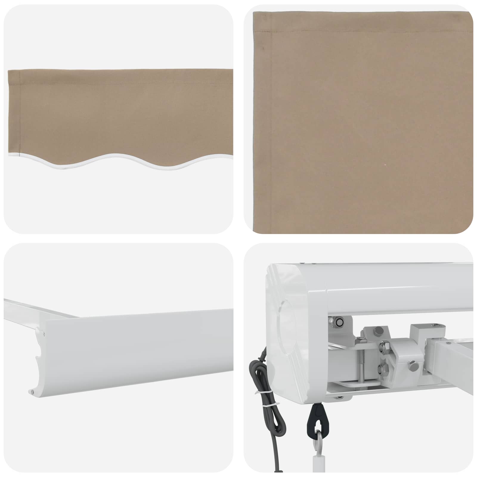 Nadstrešnica Bež 350 x 250 x 165 cm Poliester i aluminij