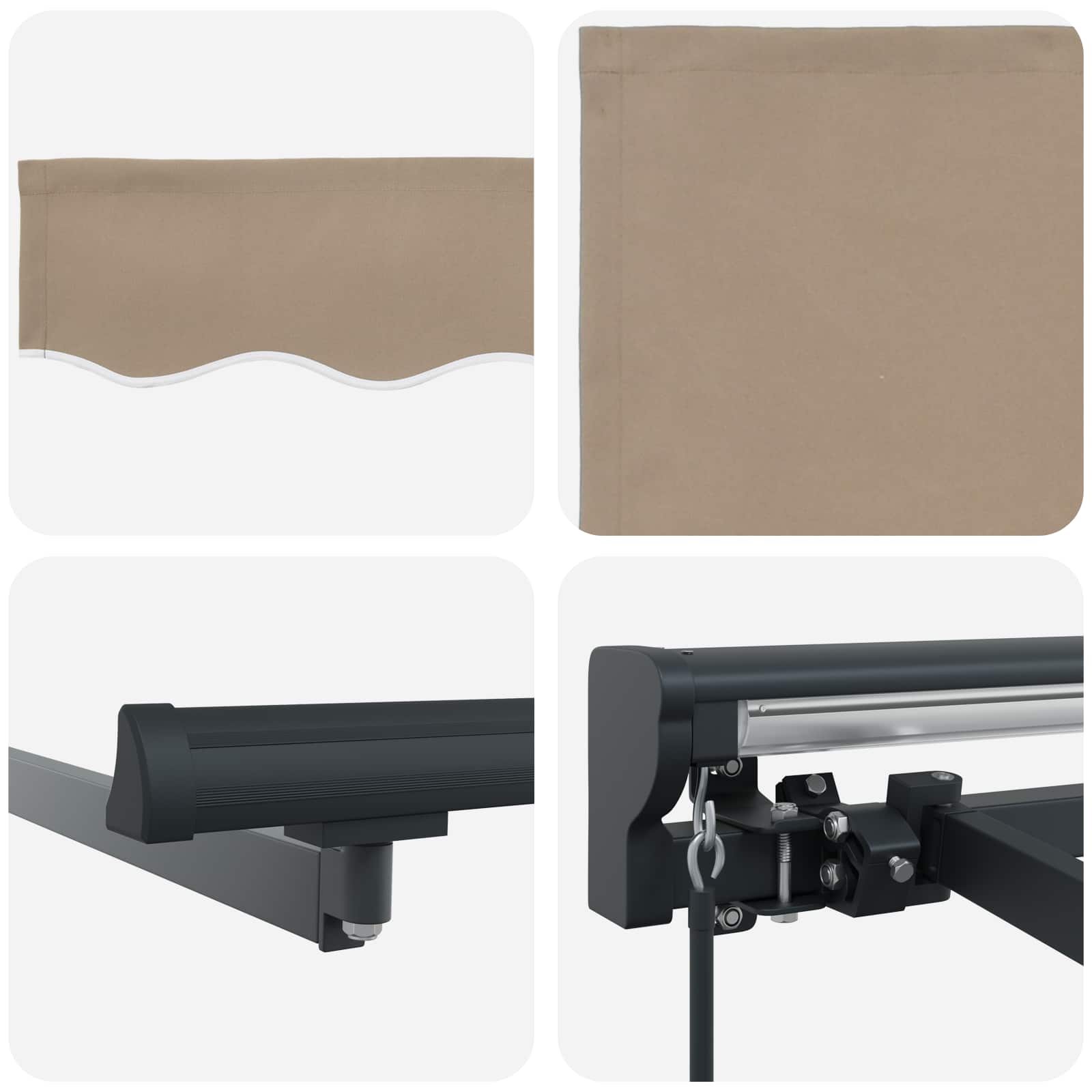 Okvir tende Bež 350 x 250 cm Poliester s PU premazom