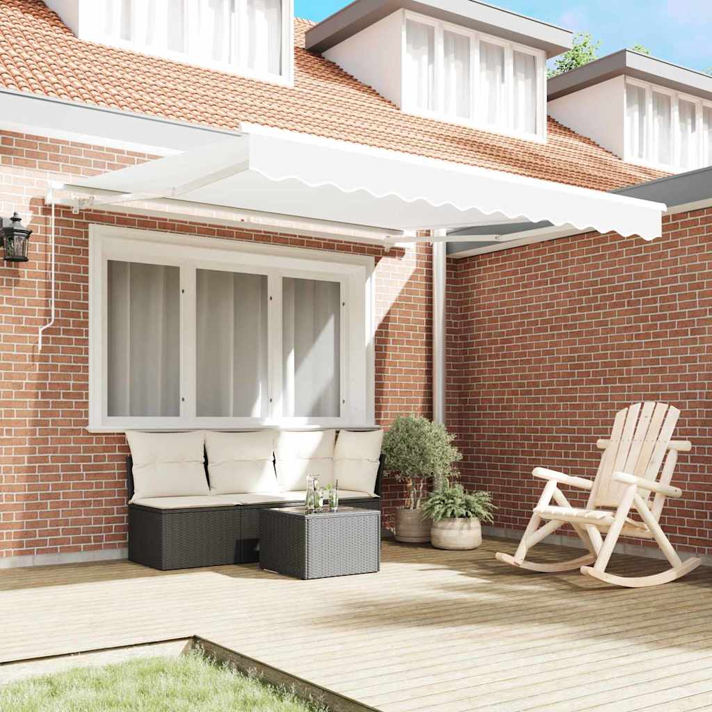 Skrovita tenda Bijelo 350 x 250 cm Poliester i aluminij