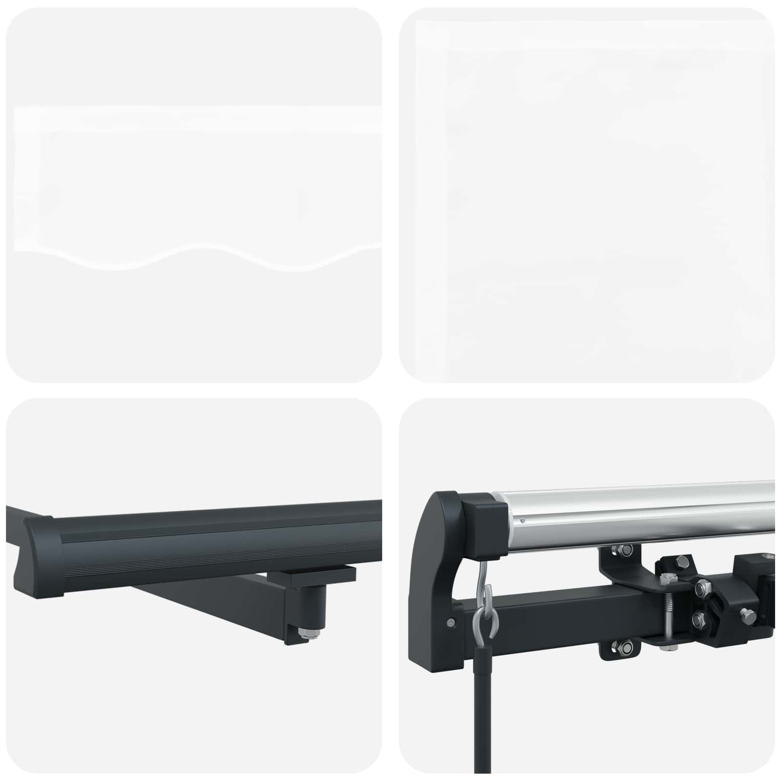 Skrovita tenda Bijelo 350 x 250 cm Poliester i čelik