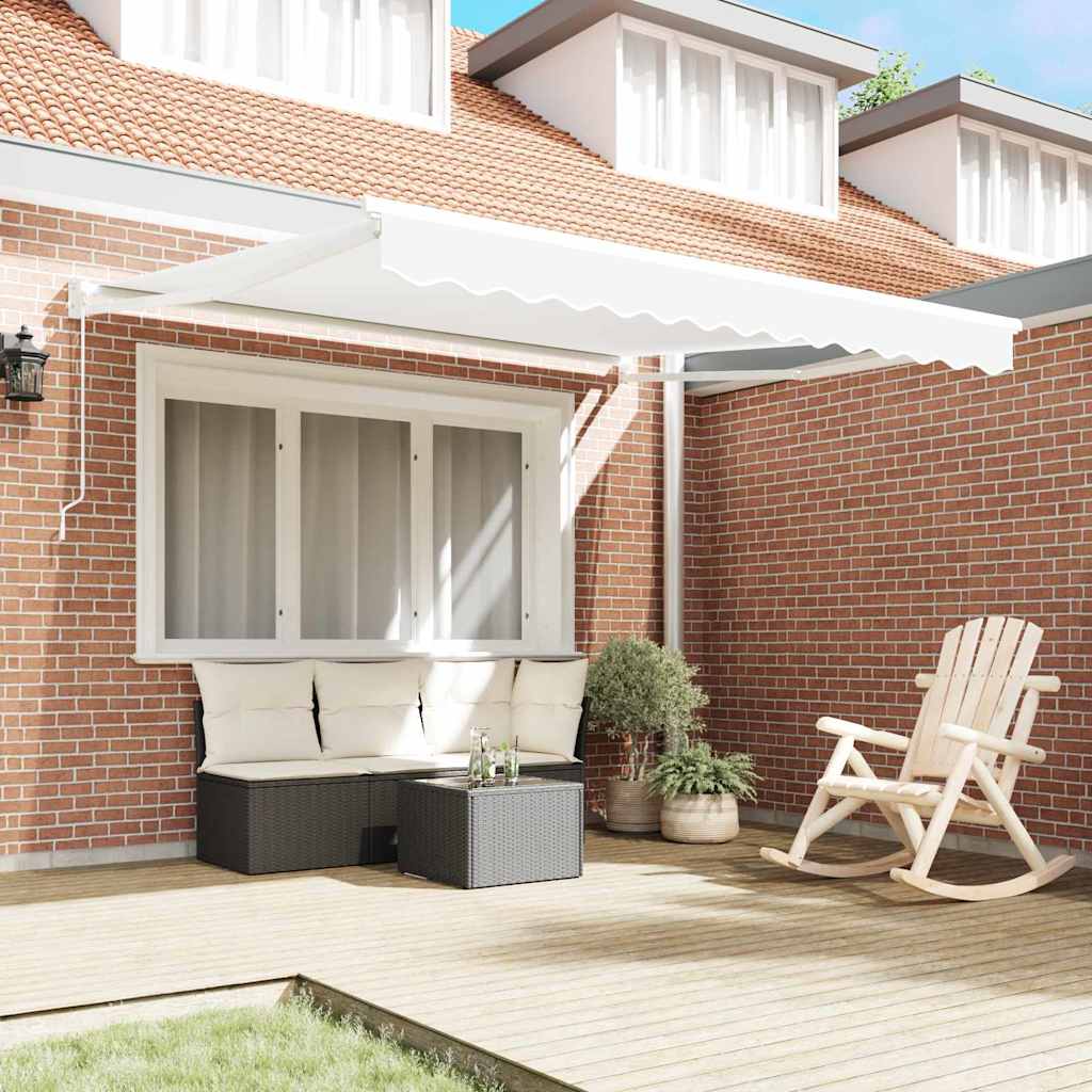 Skrovita tenda Bijelo 350 x 250 cm Poliester i aluminij