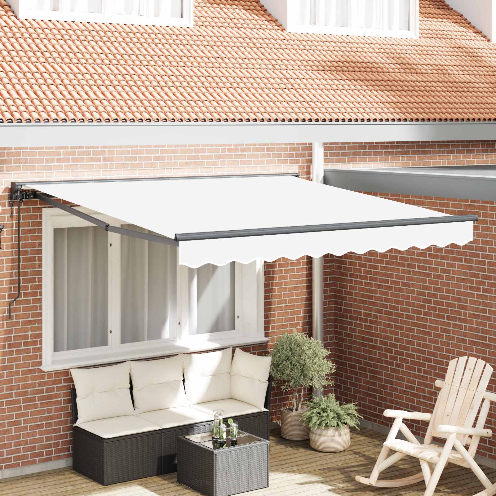 Okvir tende Bijeli 350 x 250 cm Poliester s PU premazom