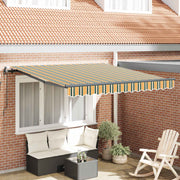 Skrovita tenda Zelena i žuta 350 x 250 cm Tkanina i Aluminij
