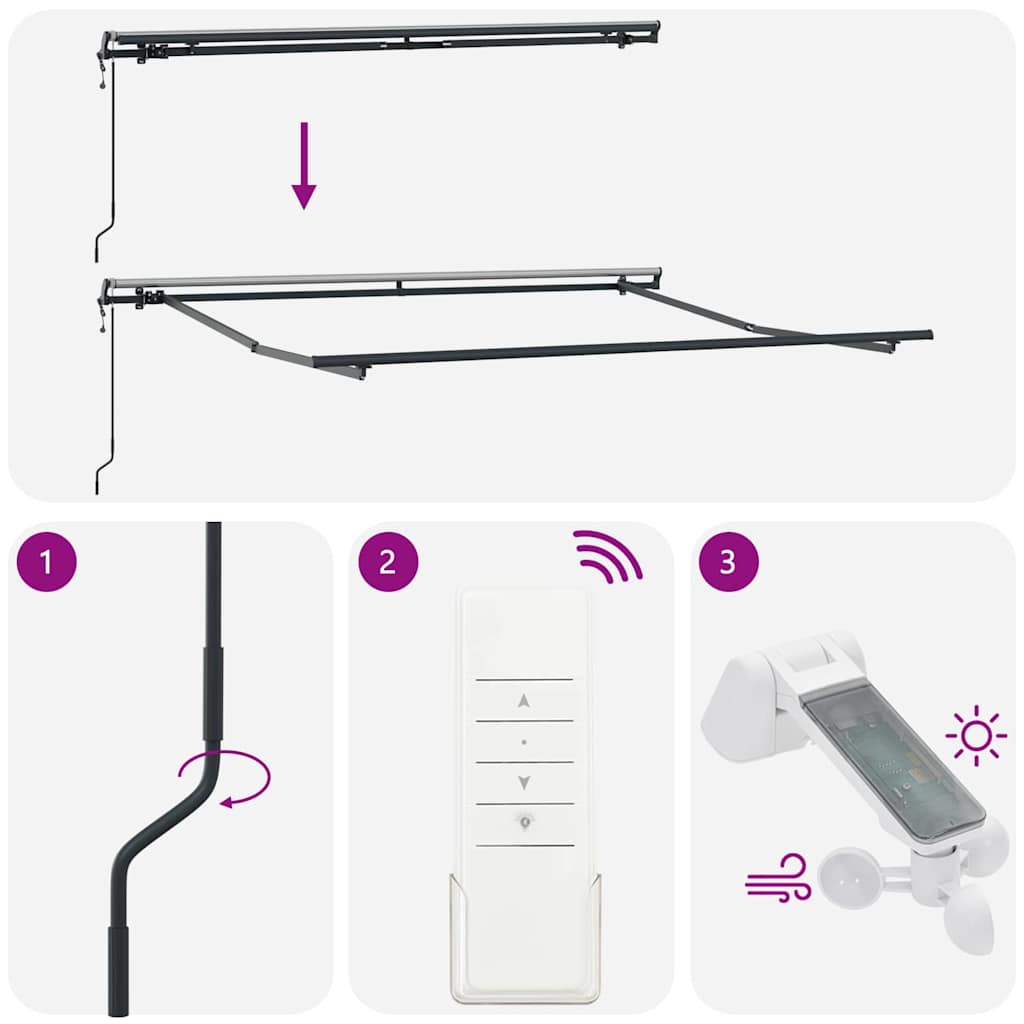 Skrovita tenda Zelena i žuta 350 x 250 cm Tkanina i Aluminij