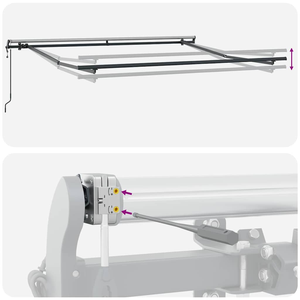 Skrovita tenda Zelena i žuta 350 x 250 cm Tkanina i Aluminij