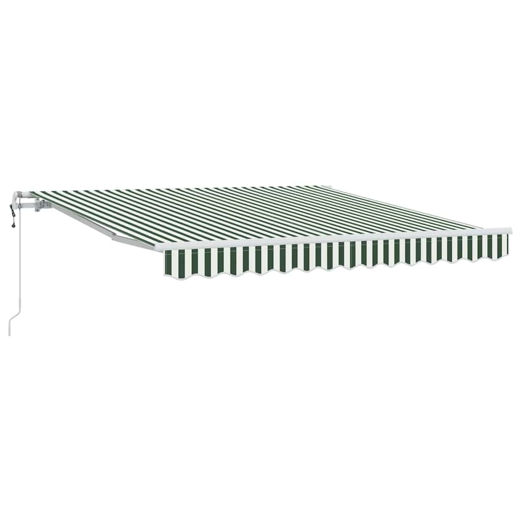 Povlačivi tende Zelena i bijela 350 x 250 cm Tkanina i Aluminij