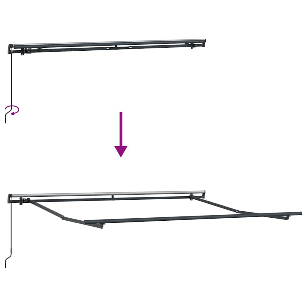 Skrovita tenda Zelena i bijela 350 x 250 cm Poliester i čelik