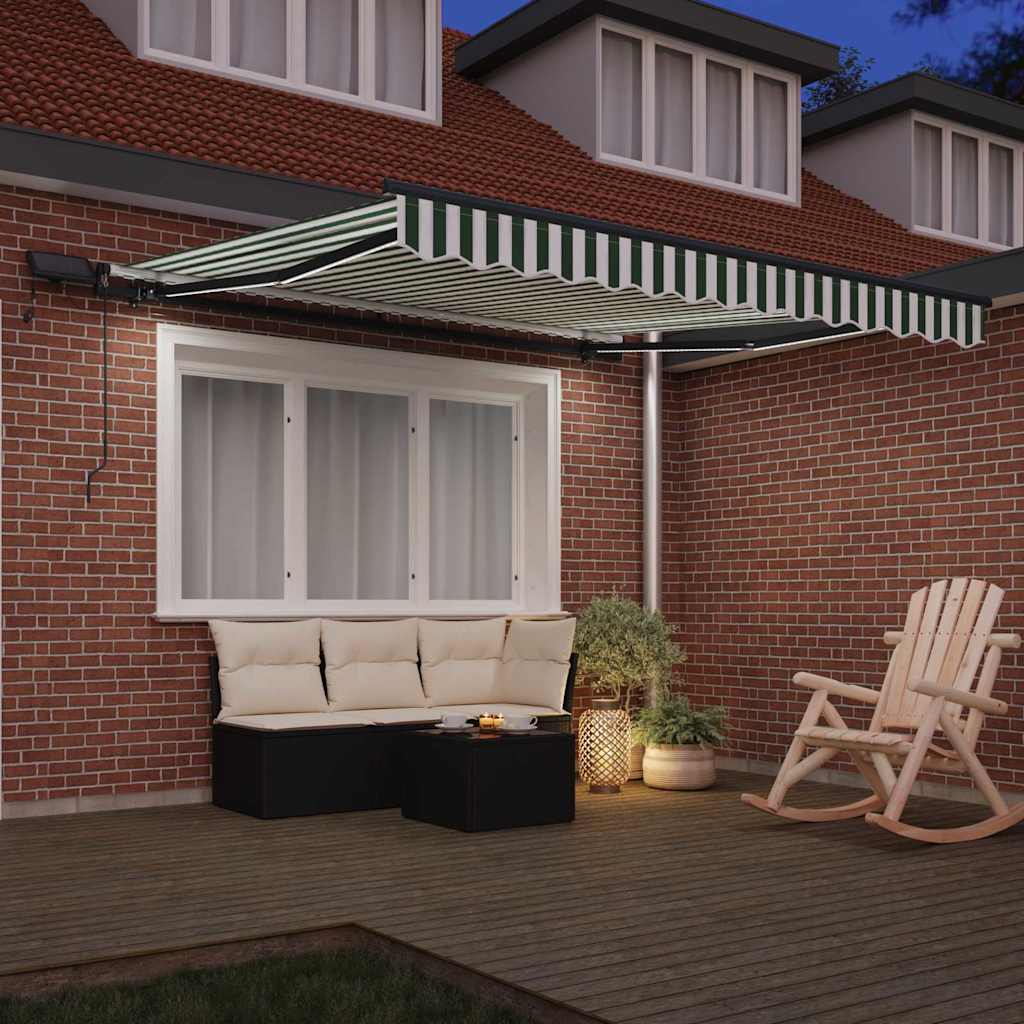 Skrovita tenda Zelena i bijela 350 x 250 cm tkanina