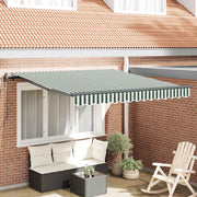 Skrovita tenda Zelena i bijela 350 x 250 cm Tkanina i Aluminij