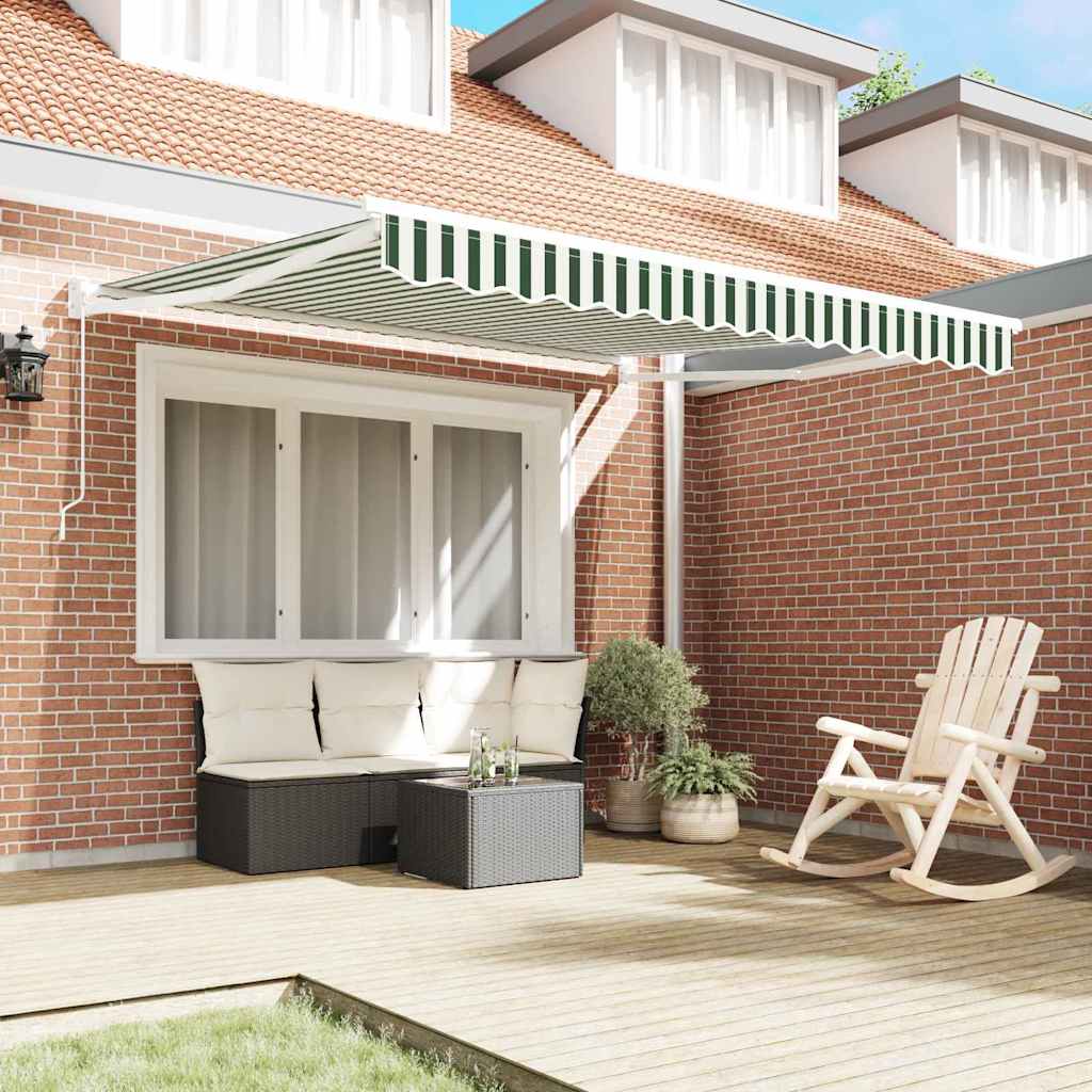 Skrovita tenda Zelena i bijela 350 x 250 cm