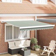 Skrovita tenda Zelena i bijela 350 x 250 cm Tkanina i Metal
