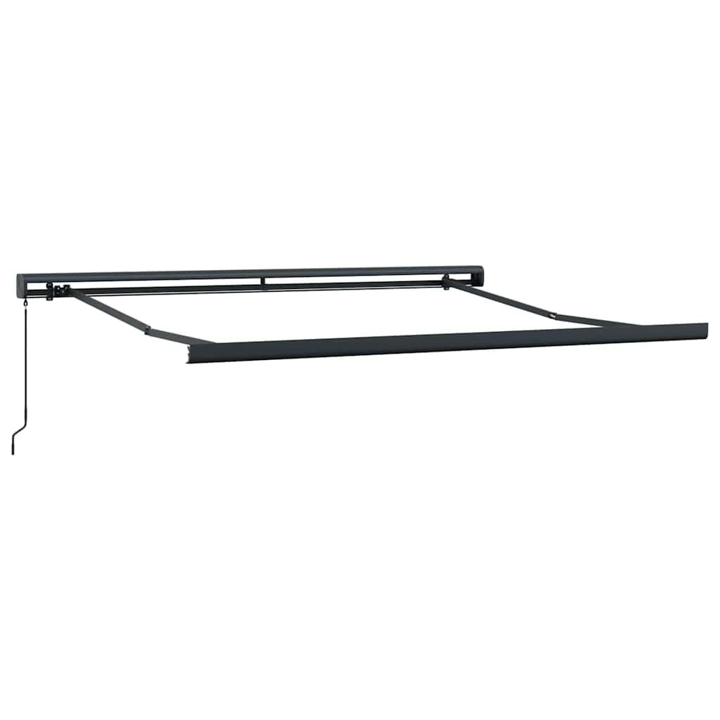 Skrovita tenda Zelena i bijela 350 x 250 cm Tkanina i Metal