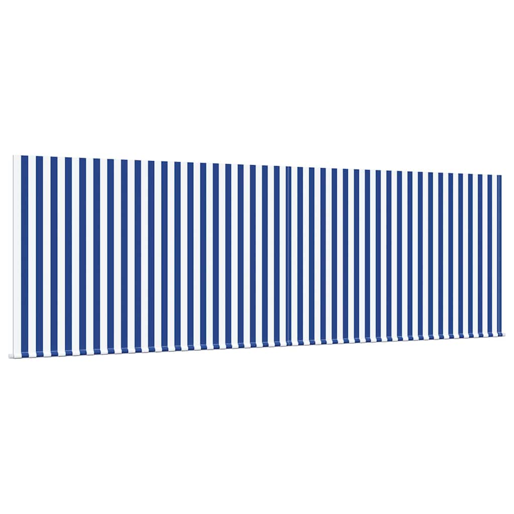 Skrovita tenda Plava i bijela 400 × 300 cm Poliester i aluminij