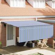 Skrovita tenda Plava i bijela 400 × 300 cm Poliester i aluminij