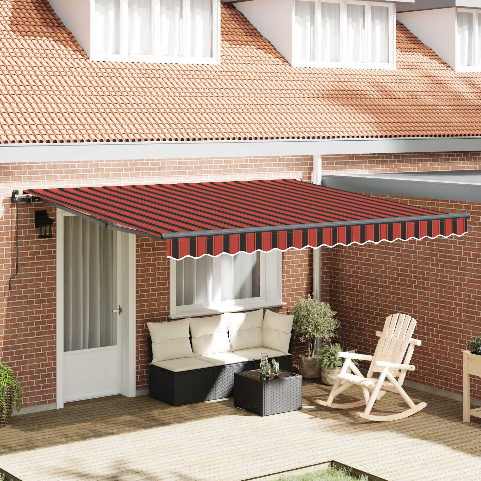 Skrovita tenda narančasta i smeđa 400 × 300 cm