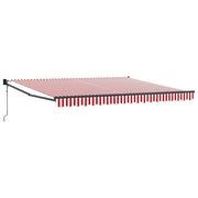 Povlačivi tende Crvena i bijela 400 × 300 cm Poliester i metal