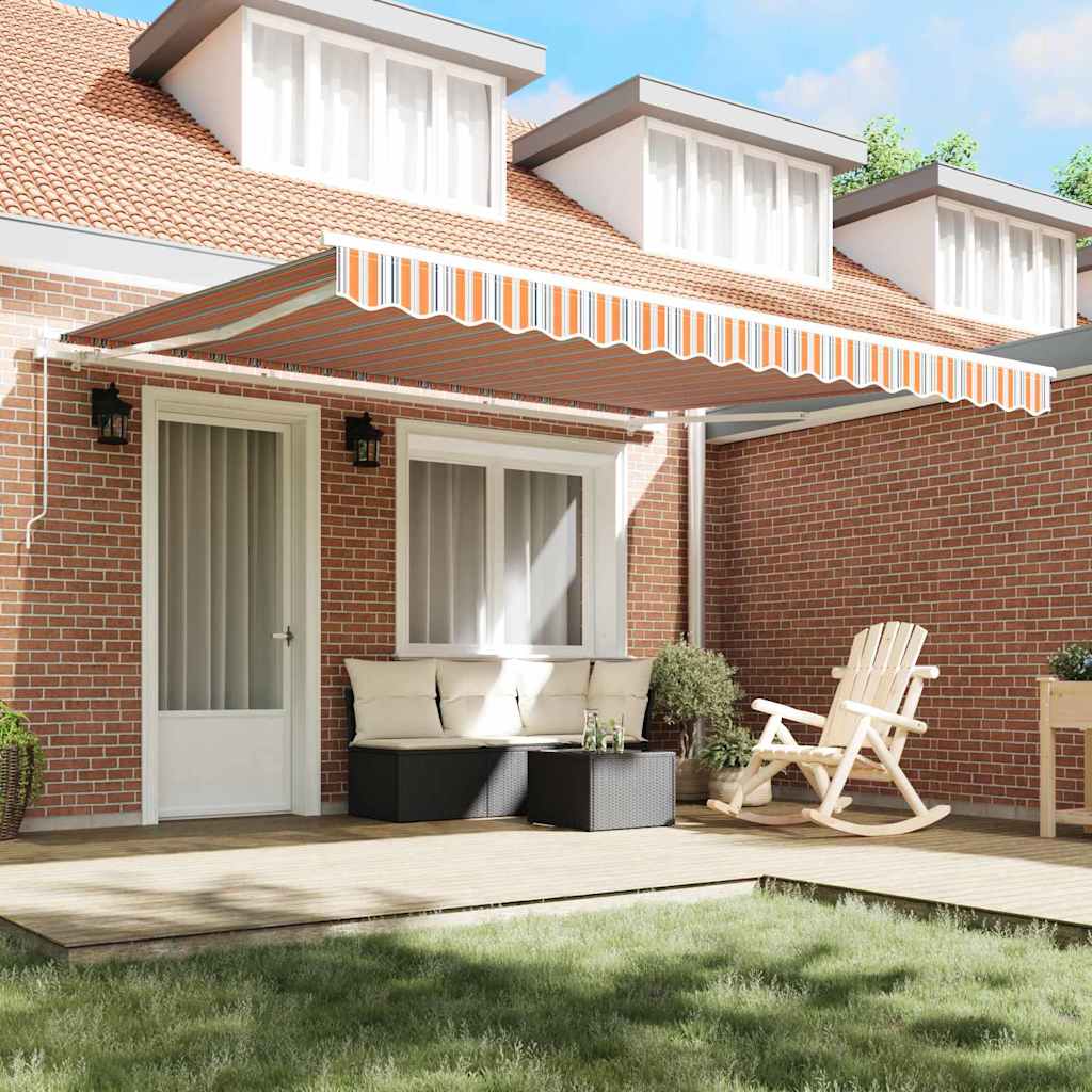 Skrovita tenda Šareni 400 × 300 cm Poliester i aluminij