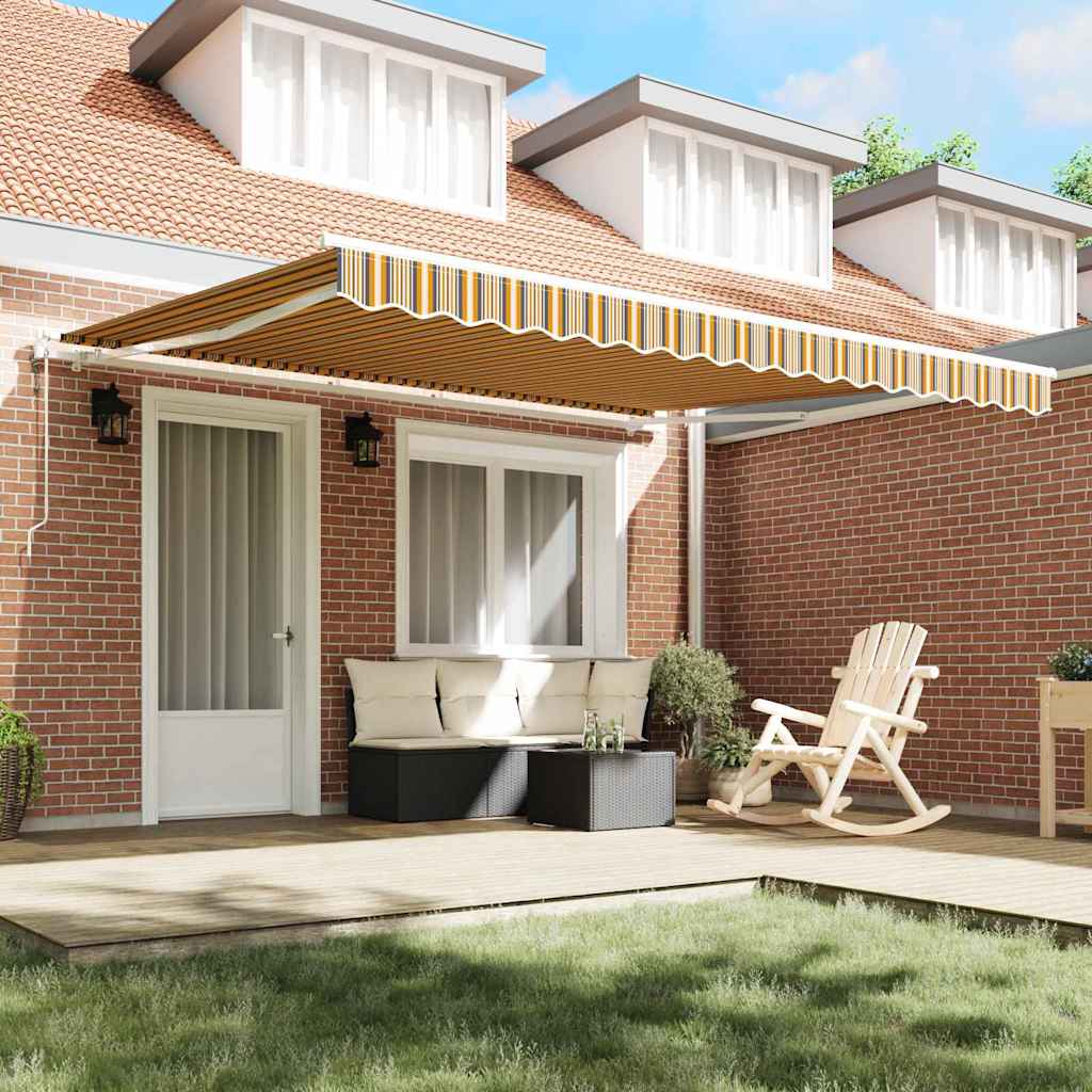 Povlačivi tende Šareni 400 × 300 cm Tkanina i Aluminij