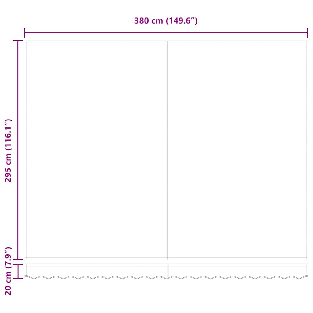 Povlačivi tende Šareni 400 × 300 cm Tkanina i Aluminij