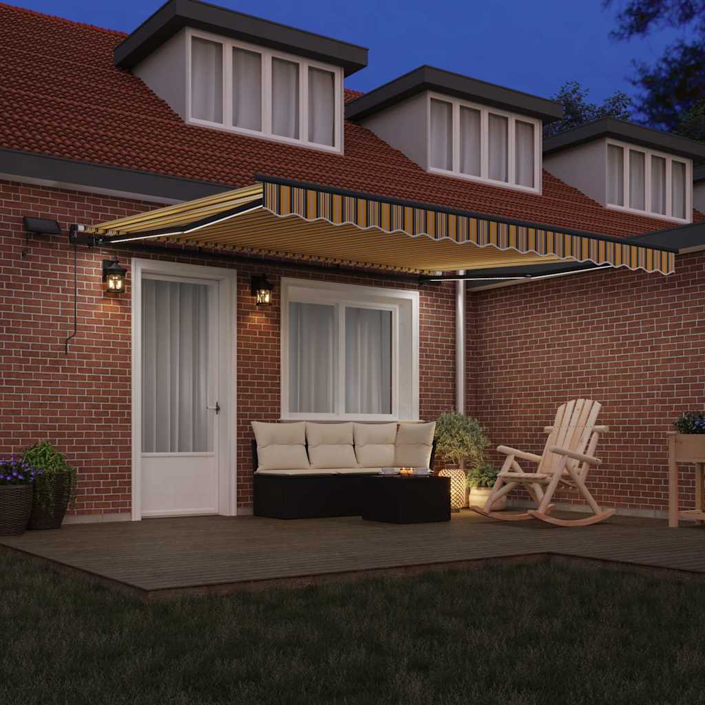 Povlačivi tende Šareni 400 × 300 cm Tkanina i Aluminij