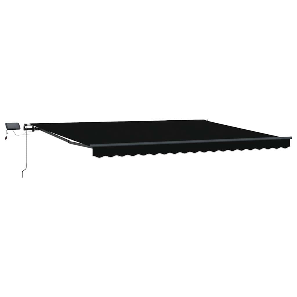 Skrovita tenda S LED lampica Crna 400 ×300 cm tkanina
