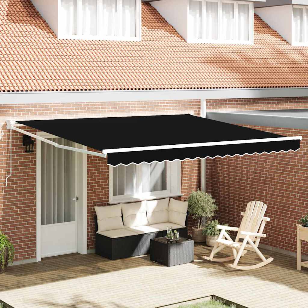 Povlačivi tende Crna 400 × 300 cm 100% Poliester i Aluminij