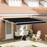 Skrovita tenda Crna 400 × 300 cm Poliester i aluminij