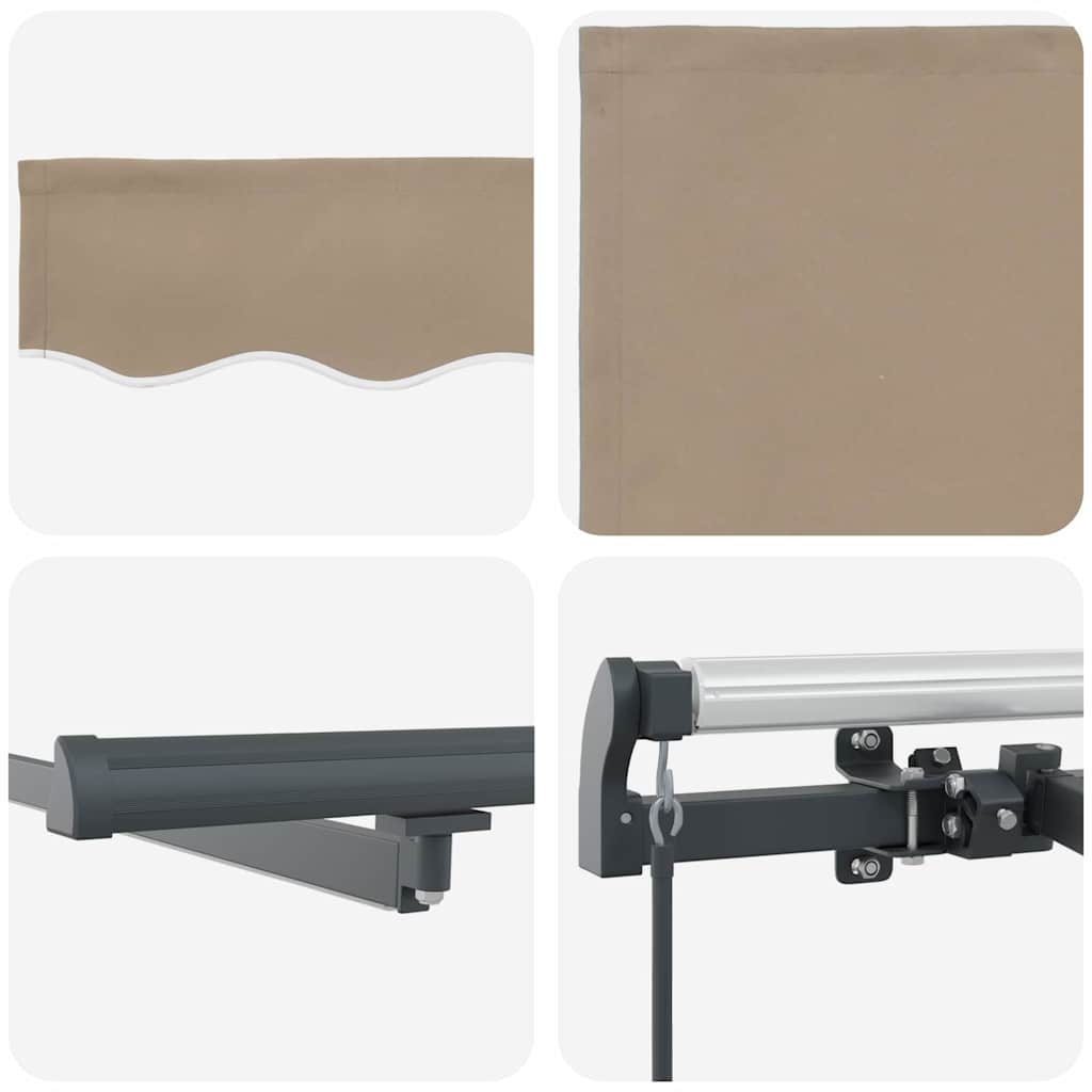 Skrovita tenda S LED lampica Bež 400 ×300 cm tkanina