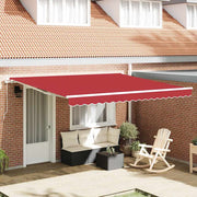 Skrovita tenda Crvena 400 × 300 cm Poliester i aluminij