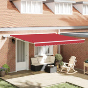 Skrovita tenda Crvena 400 × 300 cm Tkanina i čelik
