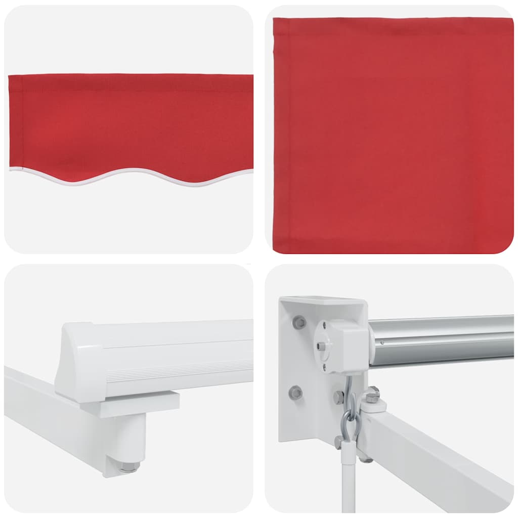 Povlačivi tende Crvena 400 × 300 cm 100% Poliester i Aluminij