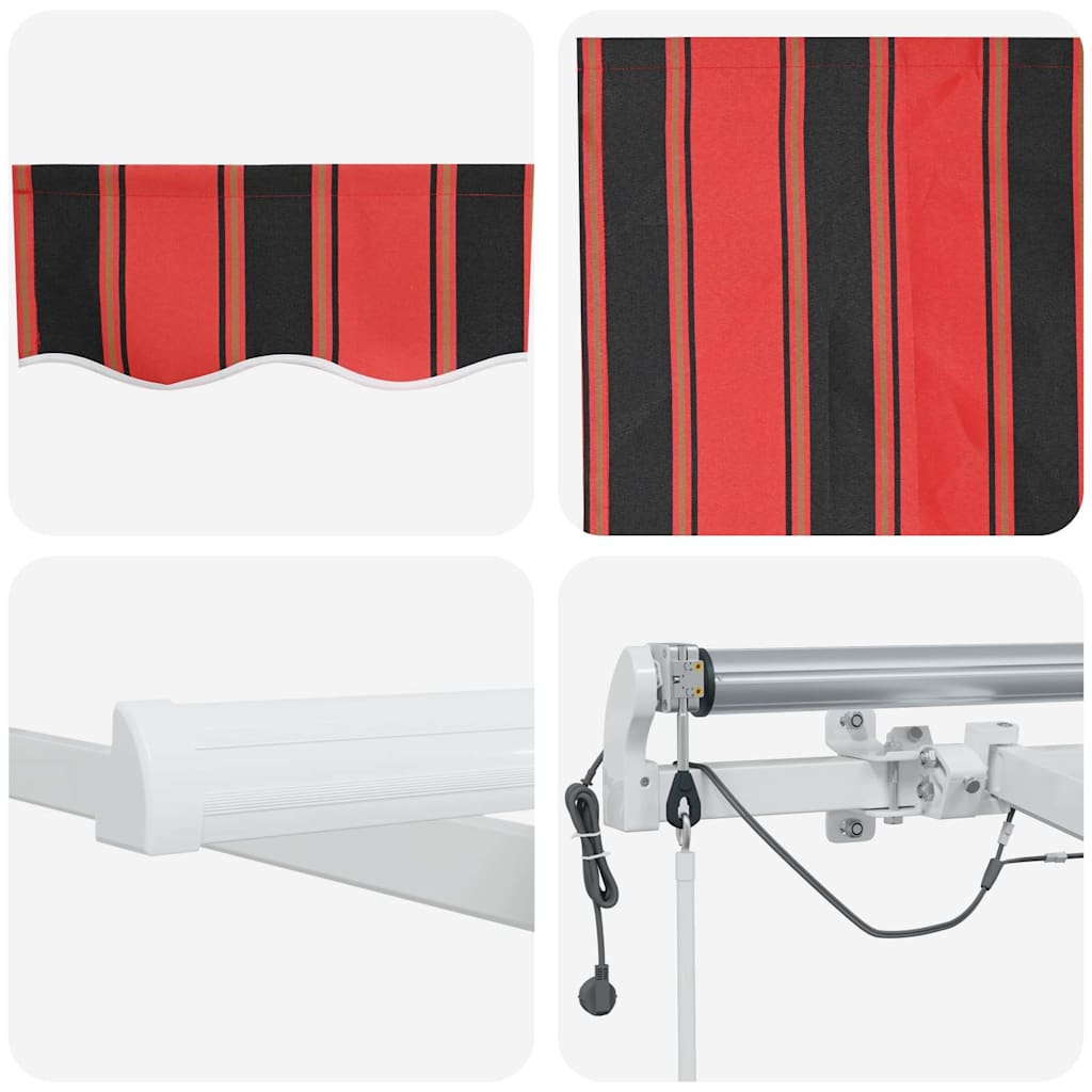 Skrovita tenda S LED lampica Narančasta i smeđa 400 × 350 cm