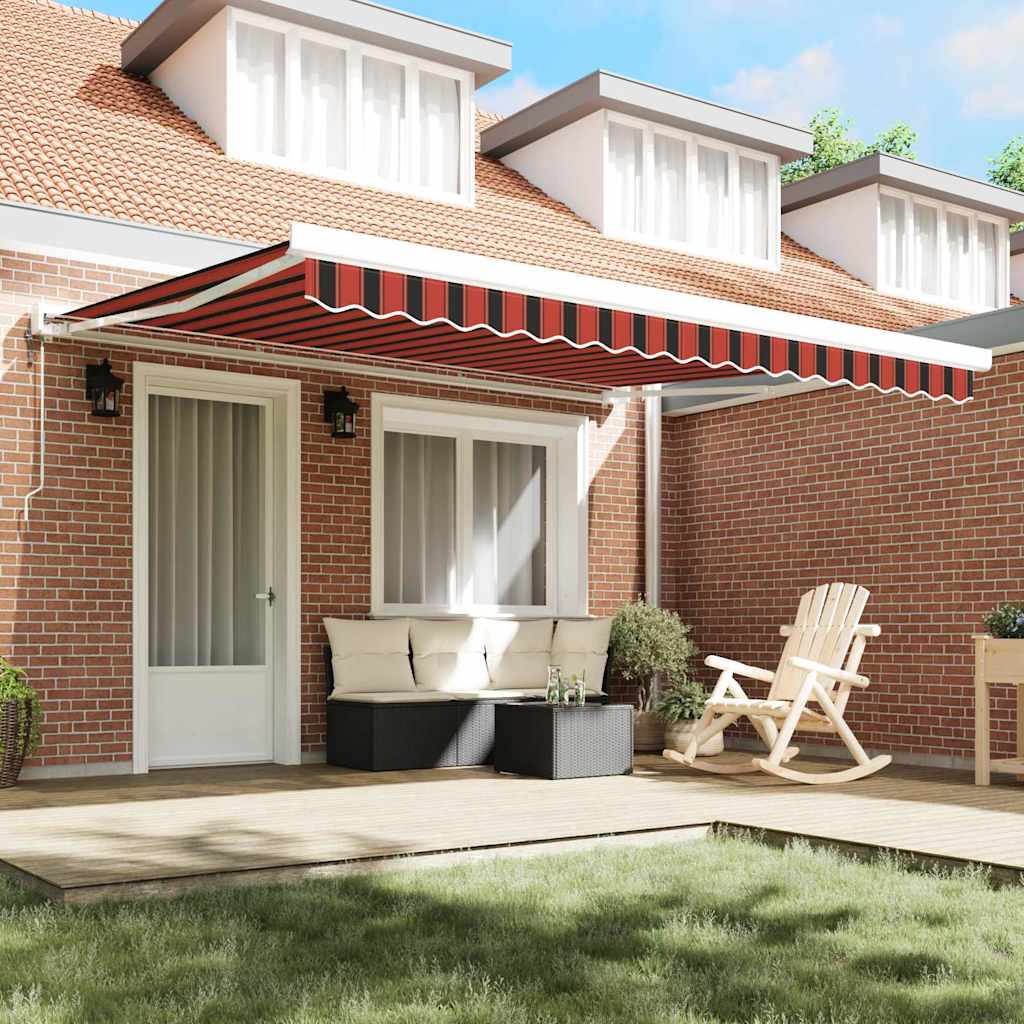 Skrovita tenda Žuta i narančasta 400 × 350 cm Poliester i čelik