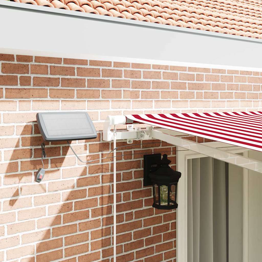 Skrovita tenda Crvena i bijela 400 × 300 cm Tkanina i čelik