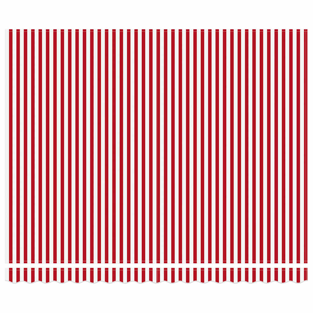 Skrovita tenda Crvena i bijela 400 × 350 cm Poliester i čelik