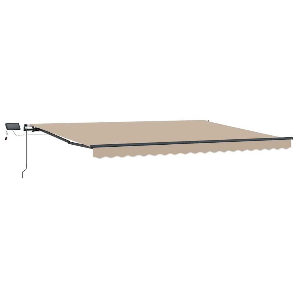 Skrovita tenda S LED lampica Bež 400 ×350 cm tkanina