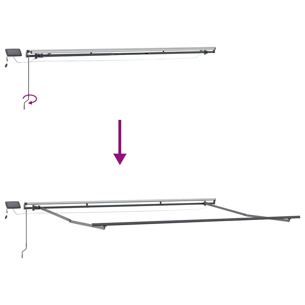 Skrovita tenda S LED lampica Bež 400 ×350 cm tkanina