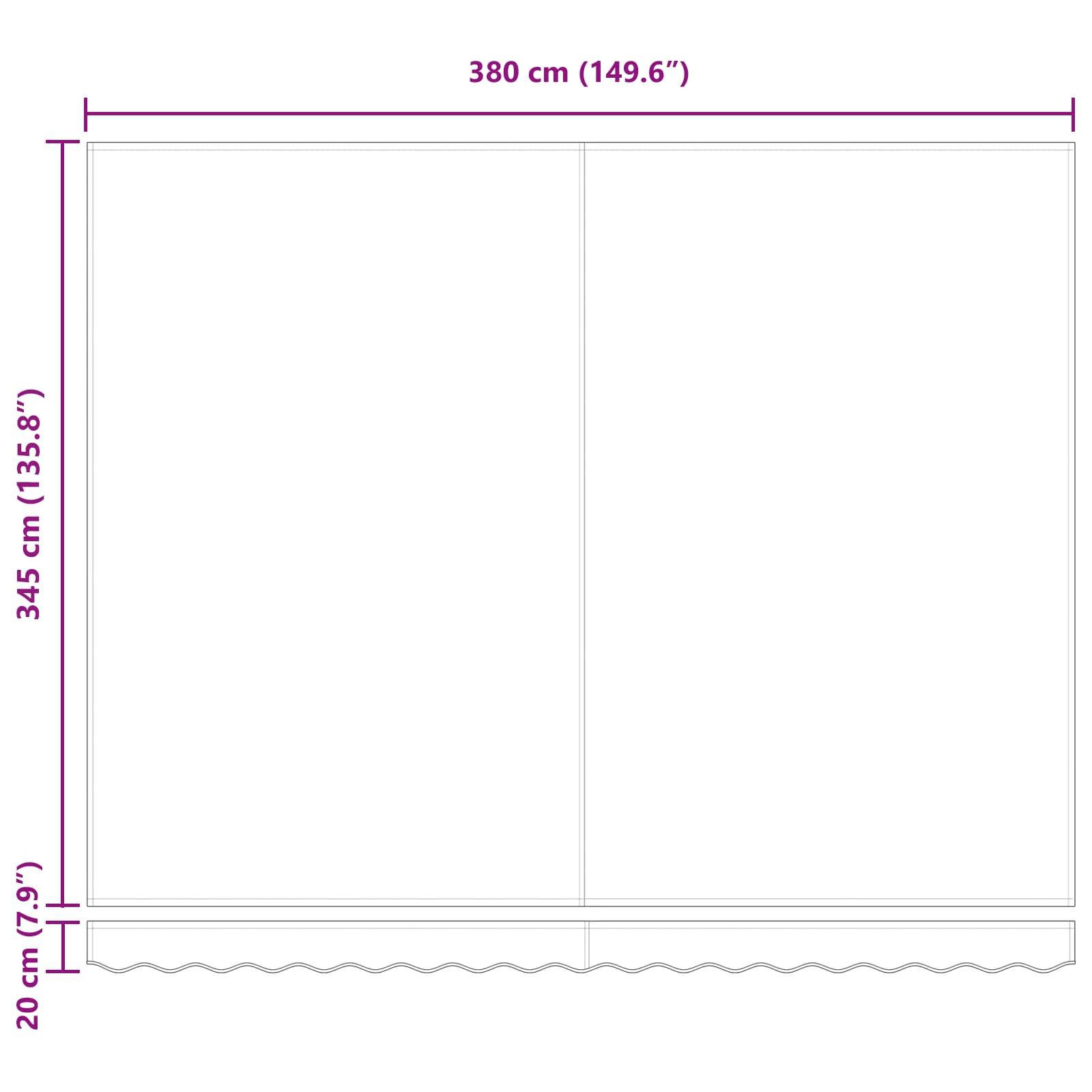 Električna retraktabilna tenda Bijeli 400 × 350 cm