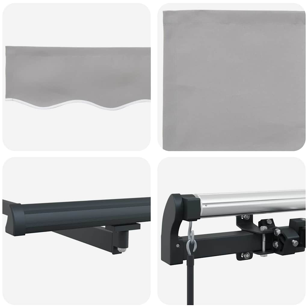 Skrovita tenda Svijetlo siva 400 × 350 cm Poliester i čelik