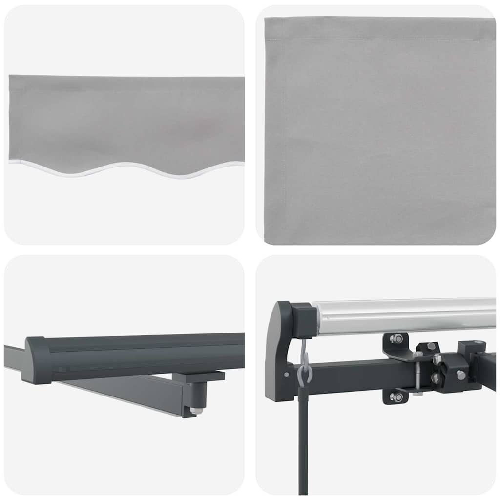 Skrovita tenda S LED lampica Svjetlosiva 400 ×350 cm tkanina