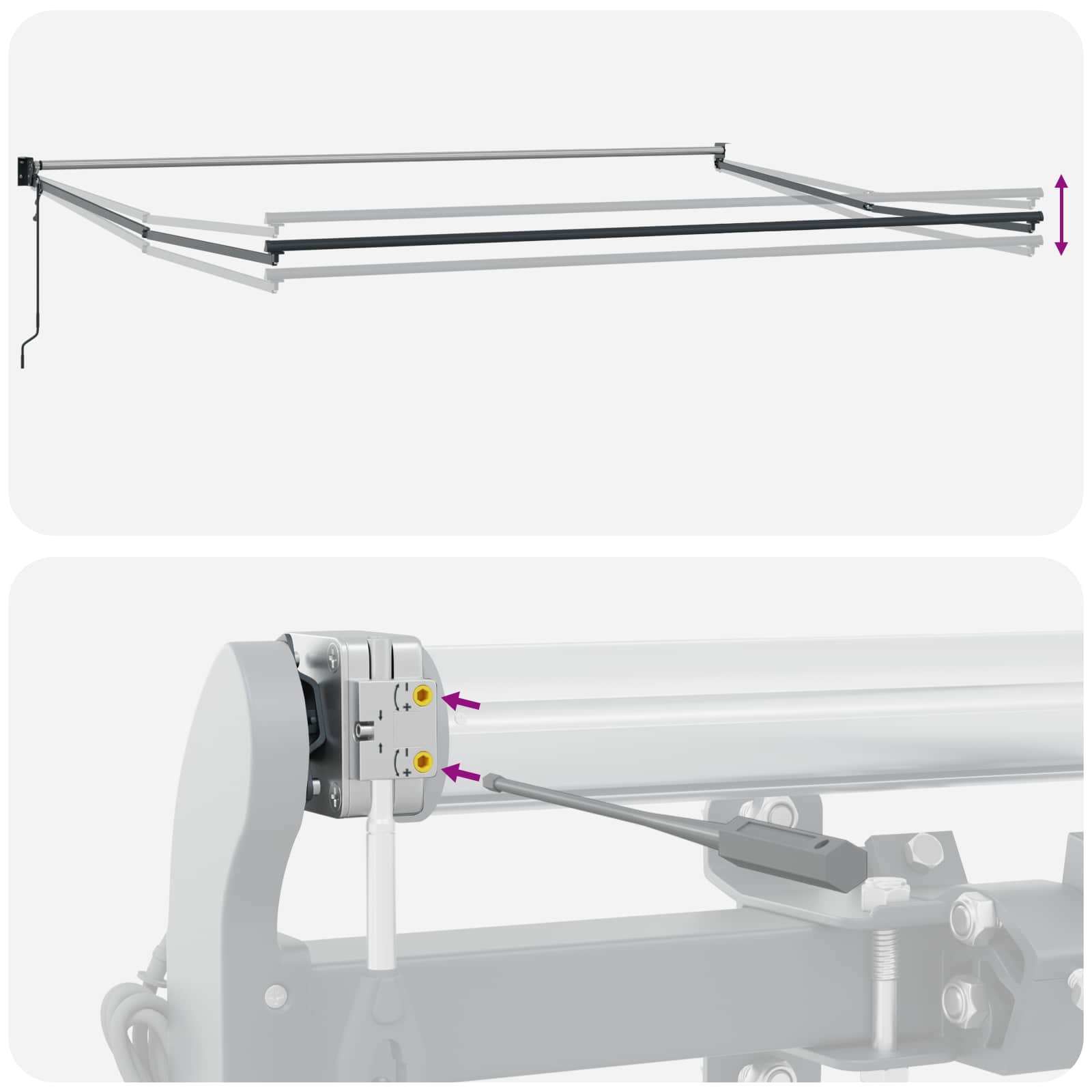 Skrovita tenda Zelena i bijela 400 × 350 cm Poliester i metal