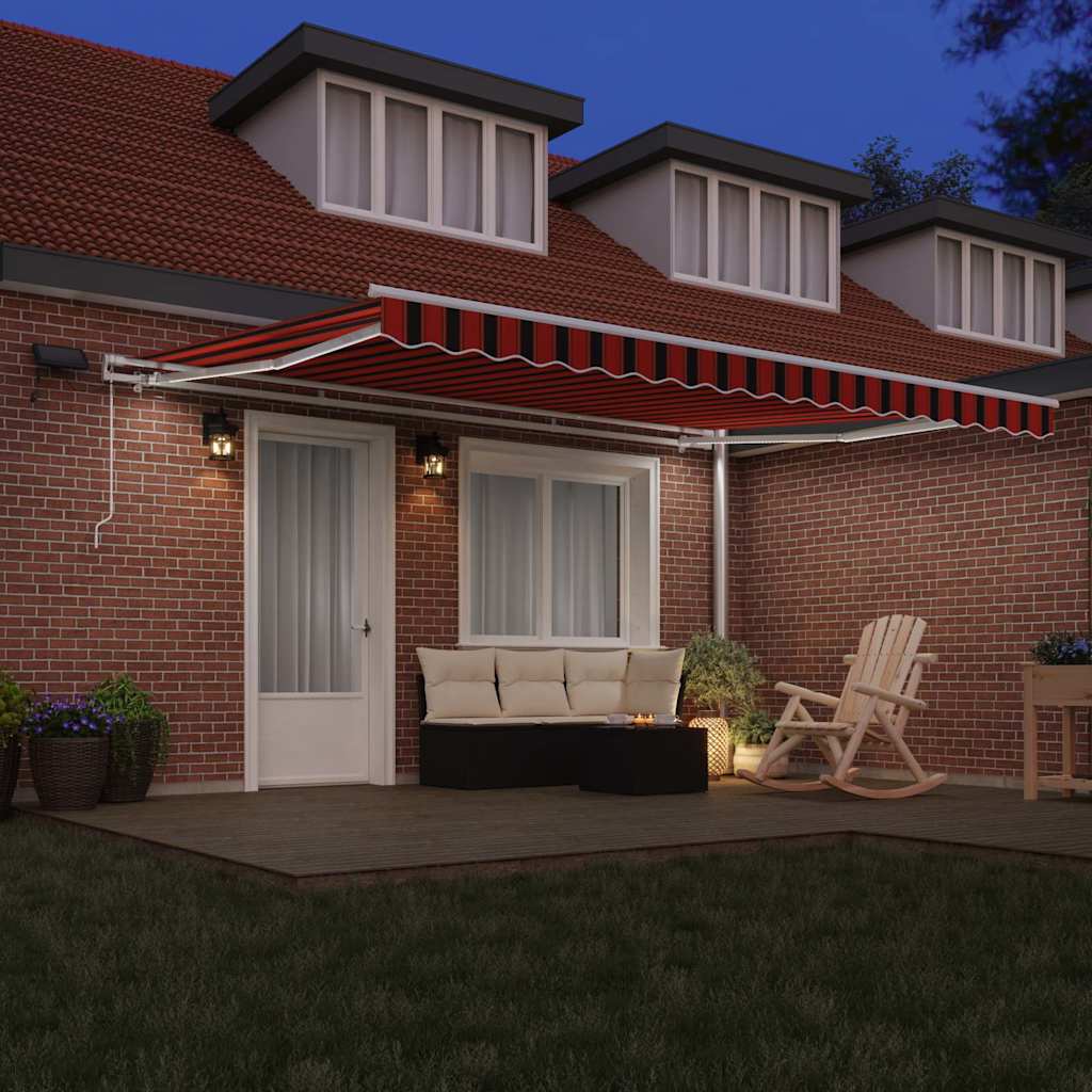 Skrovita tenda narančasta i smeđa 450 × 300 cm Tkanina i čelik