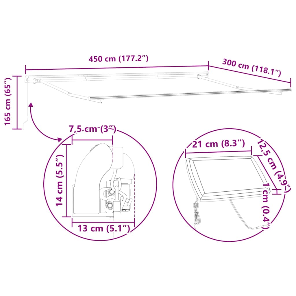 Skrovita tenda s žuta i narančasta 450 ×300 cm tkanina