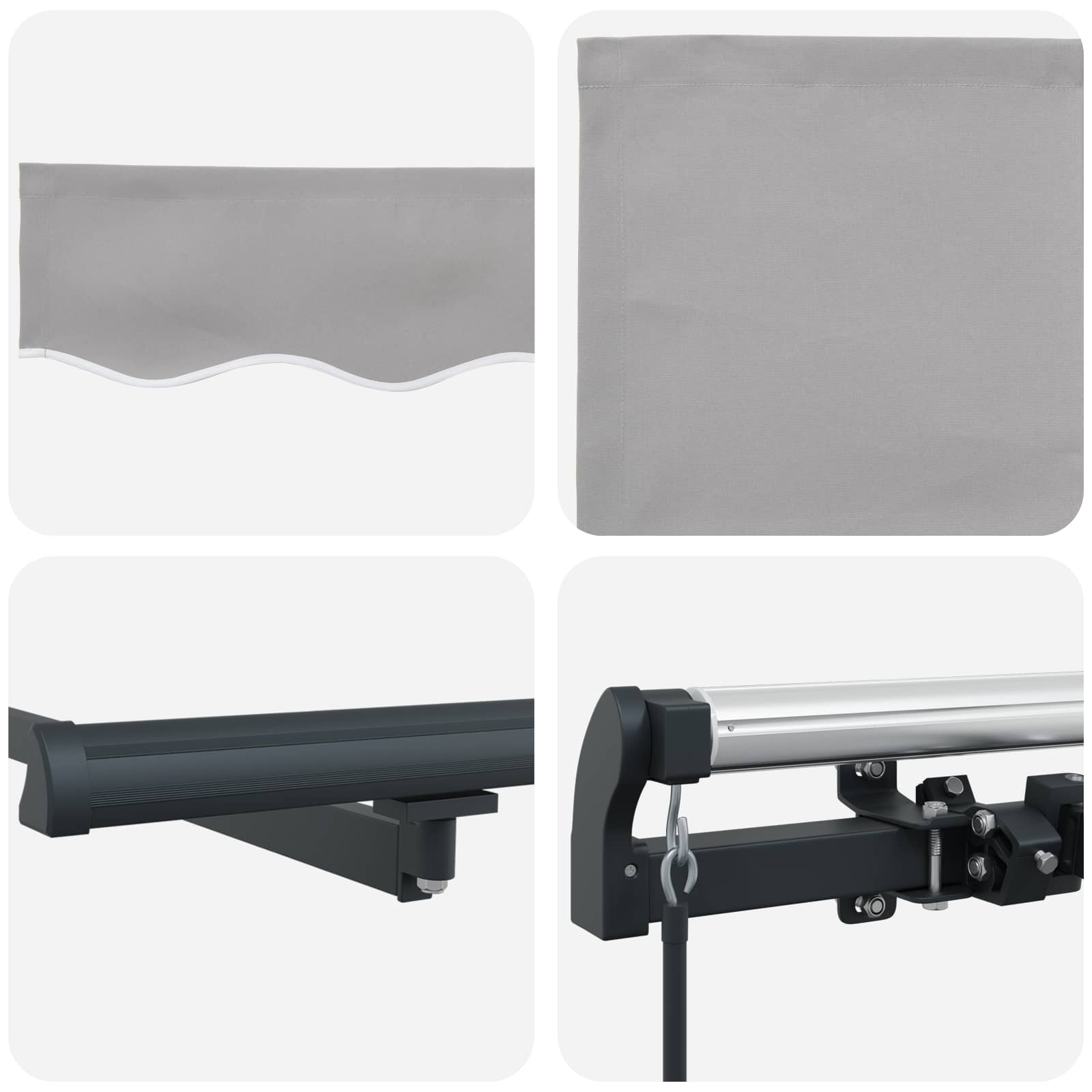 Skrovita tenda Svijetlo siva 450 × 300 cm Poliester i čelik