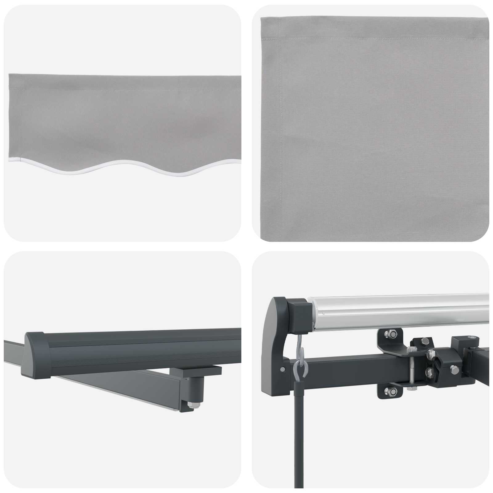 Skrovita tenda S LED lampica Svjetlosiva 450 ×300 cm tkanina
