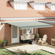 Skrovita tenda Zelena i bijela 450 ×300 cm tkanina