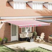 Skrovita tenda Crvena i bijela 450 × 350 cm Tkanina i čelik