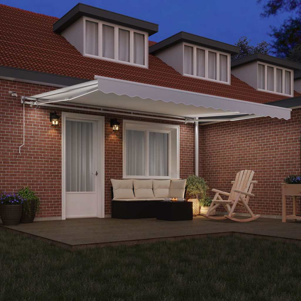 Skrovita tenda Bijelo 450 × 350 cm Poliester i metal