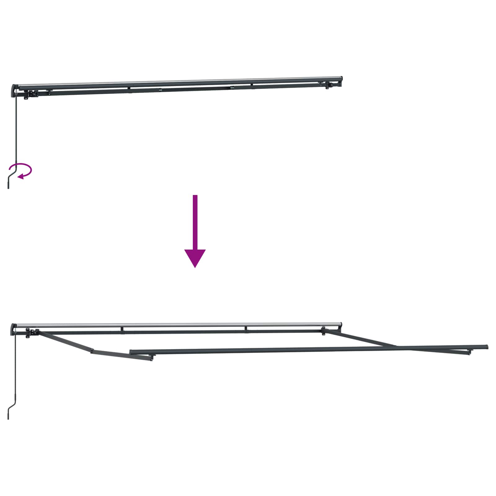 Skrovita tenda Svijetlo siva 450 × 350 cm Poliester i čelik